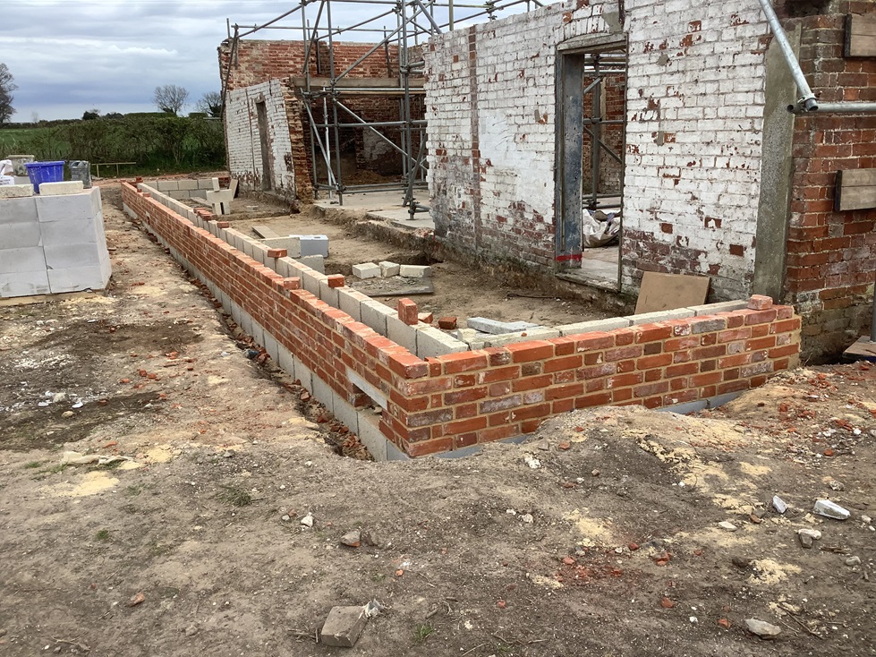 kraft rebuild - First Brickwork